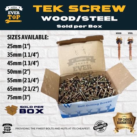 screw steel box|1 box tek screw.